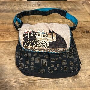 Laurel Burch Cat Print Shoulder Bag